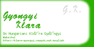 gyongyi klara business card